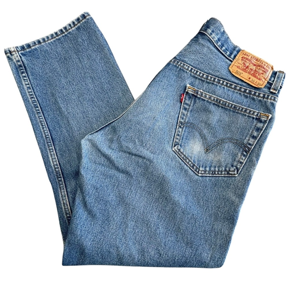 Vintage Levis 505 Regular Fit Straight Leg Jeans Mens 33 x 30 Stonewash 2004 Y2K